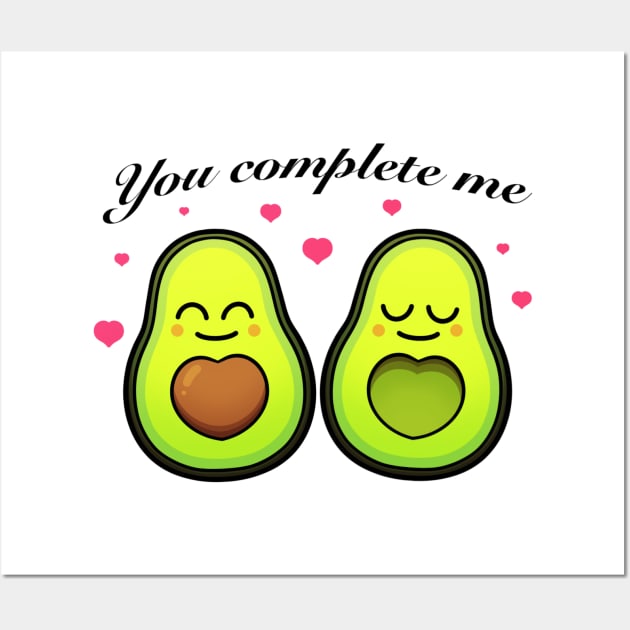 You Complete Me Avocado Love Wall Art by TheMaskedTooner